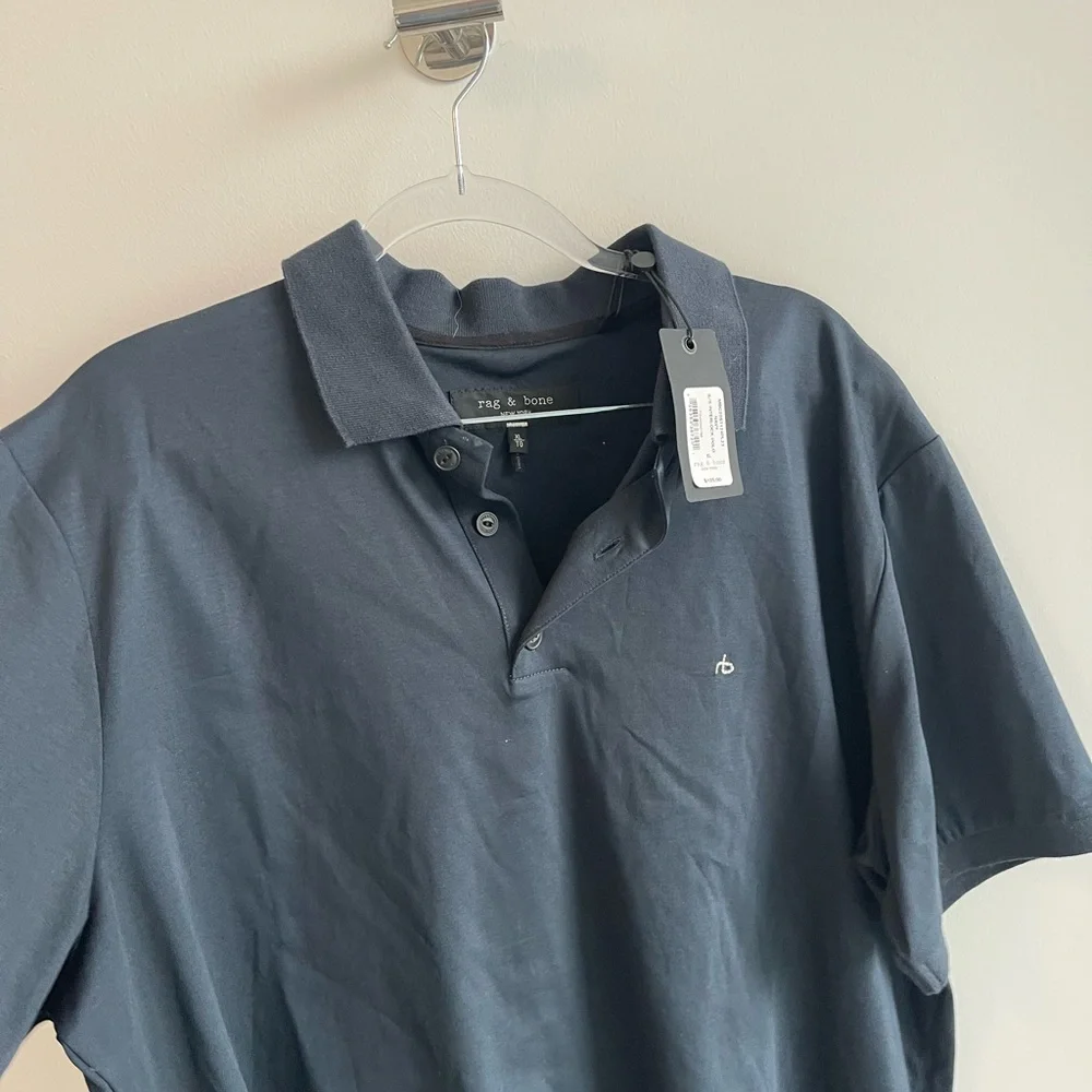 Rag & Bone Navy Polo Shirt - Picture 4 of 6